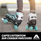 Apollo - Super Quad X Pro - Patins à roulettes LED pour enfants et adolescents - Menthe - L (39-42)
