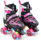 Apollo - Super Quad X Pro - Patins à roulettes LED pour enfants et adolescents - Rose - L (39-42)