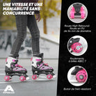 Apollo - Super Quad X Pro - Patins à roulettes LED pour enfants et adolescents - Rose - L (39-42)