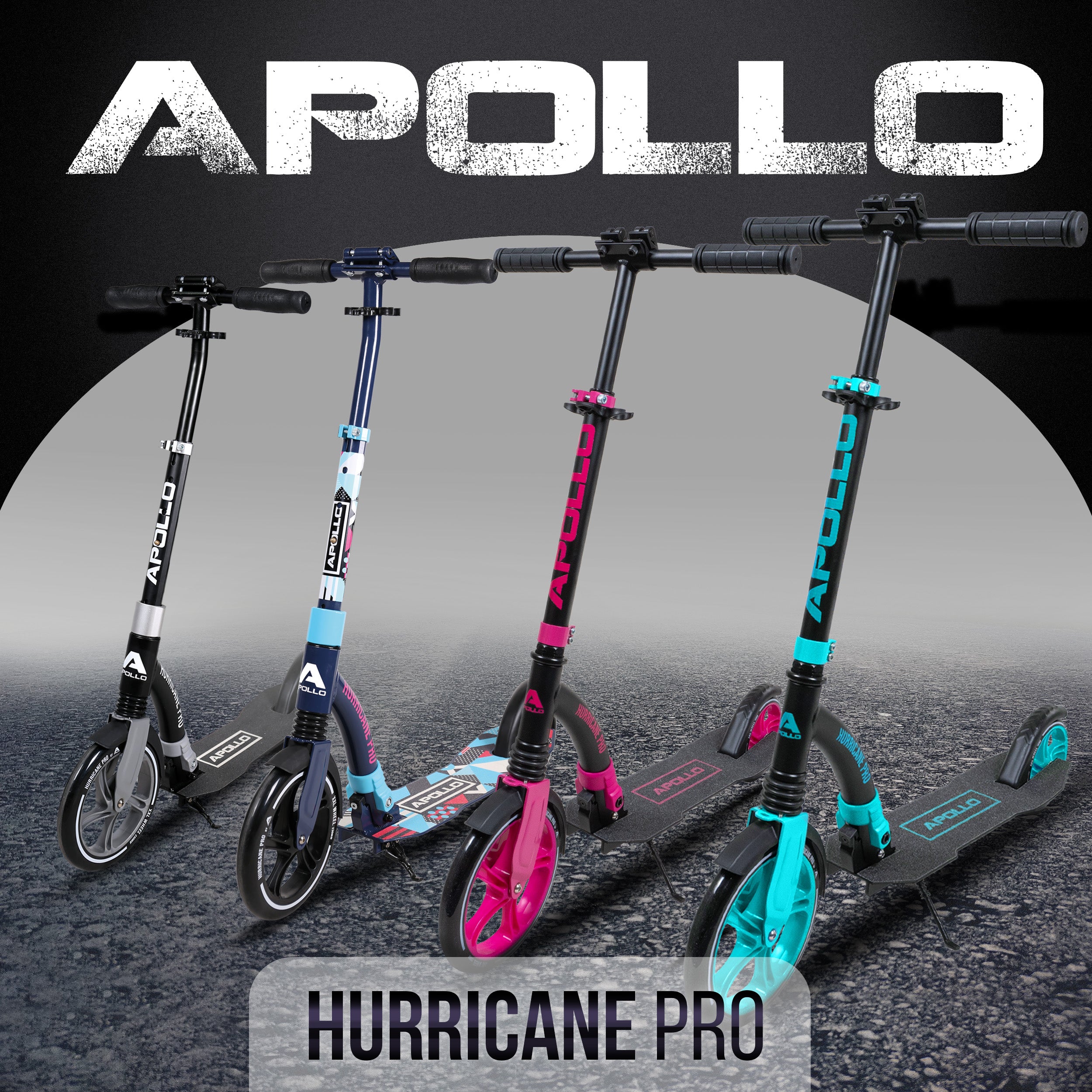Apollo - Apollo Scooter - "Hurricane" City-Scooter avec suspension - Noir Argent