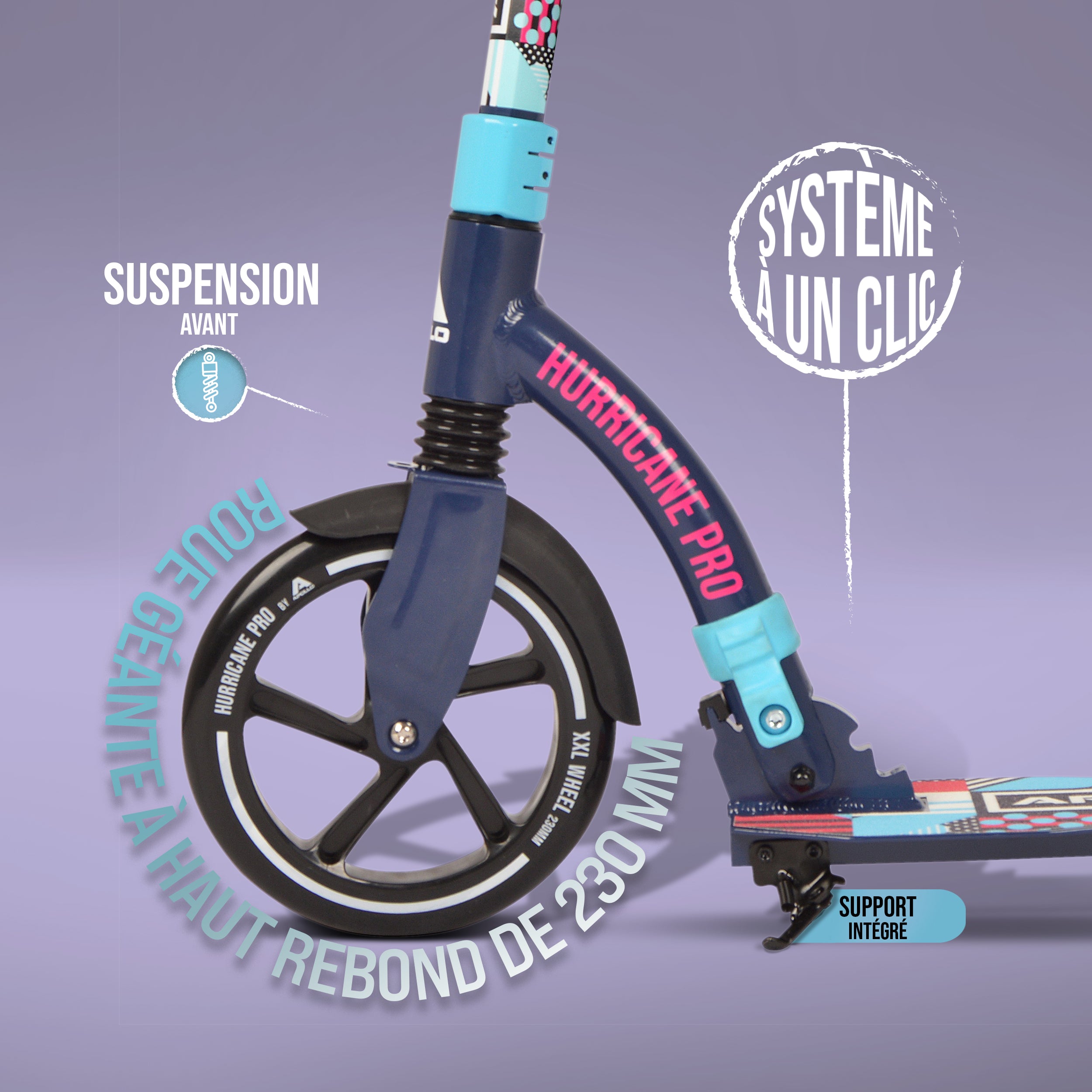 Apollo - Apollo Scooter - "Hurricane" City-Scooter avec suspension - Bleu Multicolore