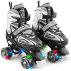 Apollo - Super Quad X Pro - Patins à roulettes LED pour enfants et adolescents - Noir - L (39-42)