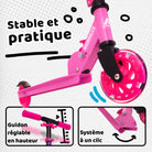 Apollo - Trottinette enfants à LED - Moonracer - Trottinette pour enfants avec suspension - Stars