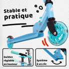 Apollo - Trottinette enfants à LED - Moonracer - Trottinette pour enfants avec suspension - Menthe