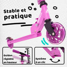Apollo - Trottinette enfants à LED - Moonracer - Trottinette pour enfants avec suspension - Violet