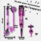 Apollo - Trottinette enfants à LED - Moonracer - Trottinette pour enfants avec suspension - Violet