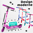 Apollo - Trottinette enfants à LED - Moonracer - Trottinette pour enfants avec suspension - Violet