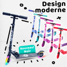 Apollo - Trottinette enfants à LED - Moonracer - Trottinette pour enfants avec suspension - Noir