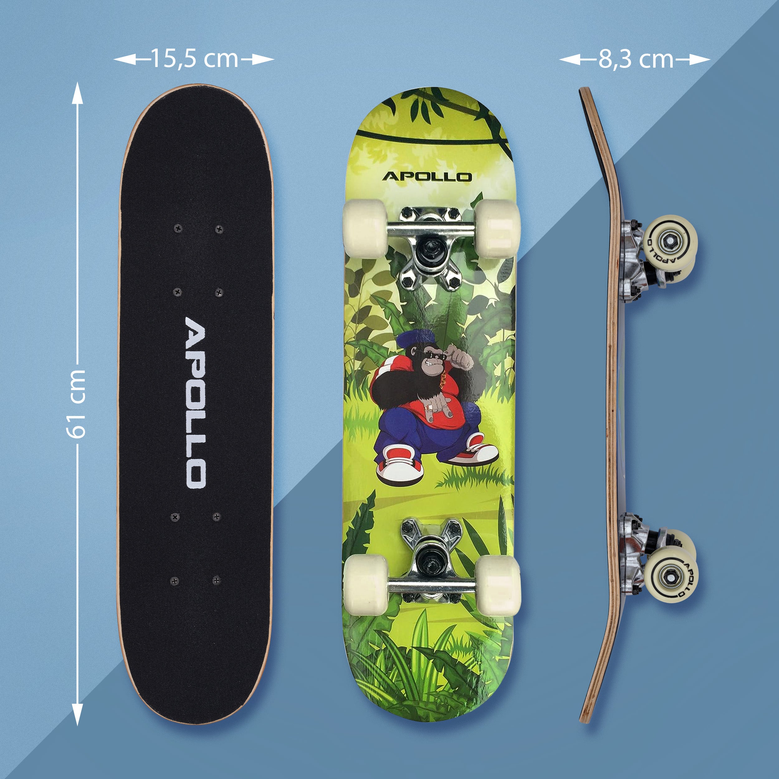 Apollo - Skateboard pour Enfants - Gorilla Tom - 61 cm - Gorilla Tom