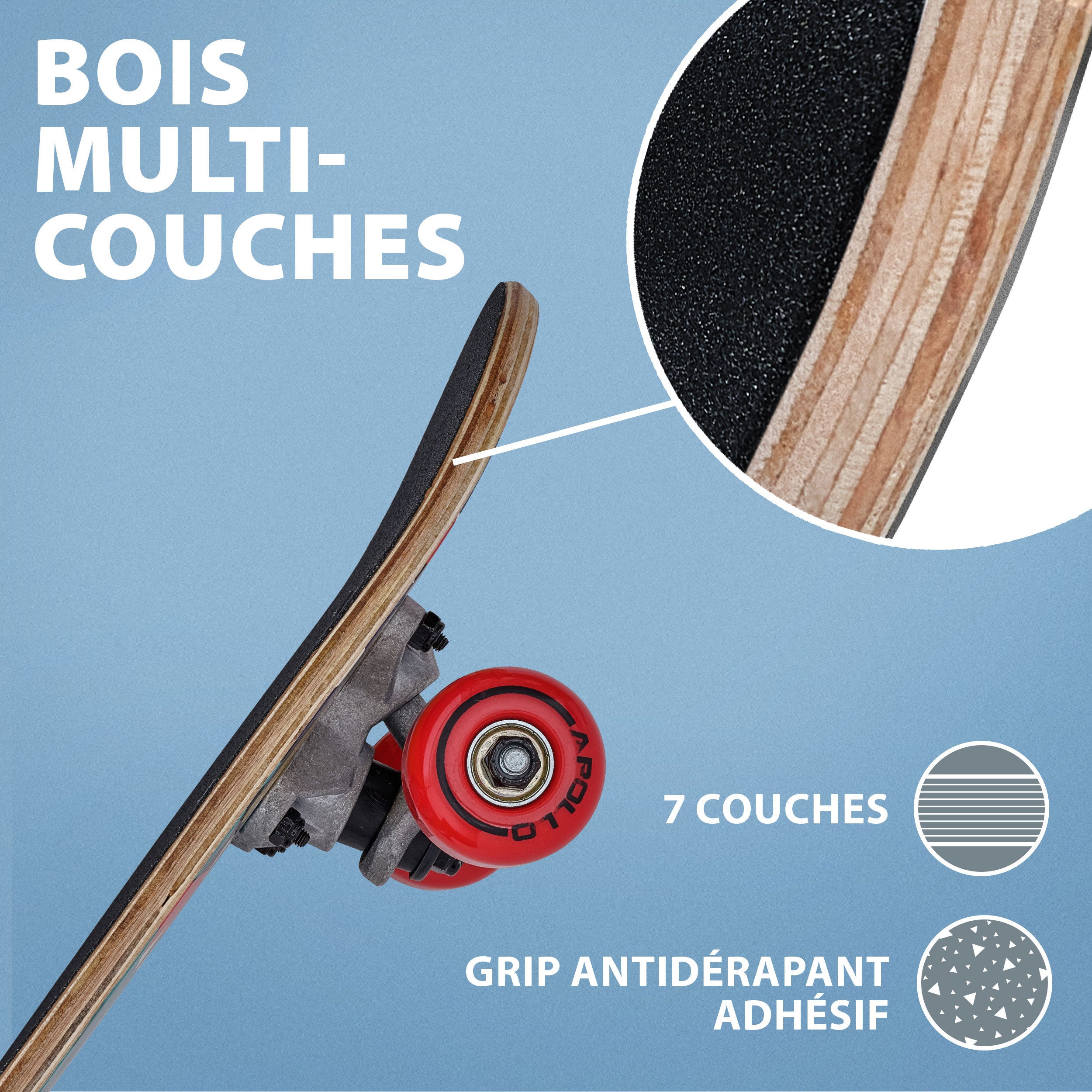 Apollo - Skateboard pour Enfants - Monsterskate - 51 cm - Monsterskate