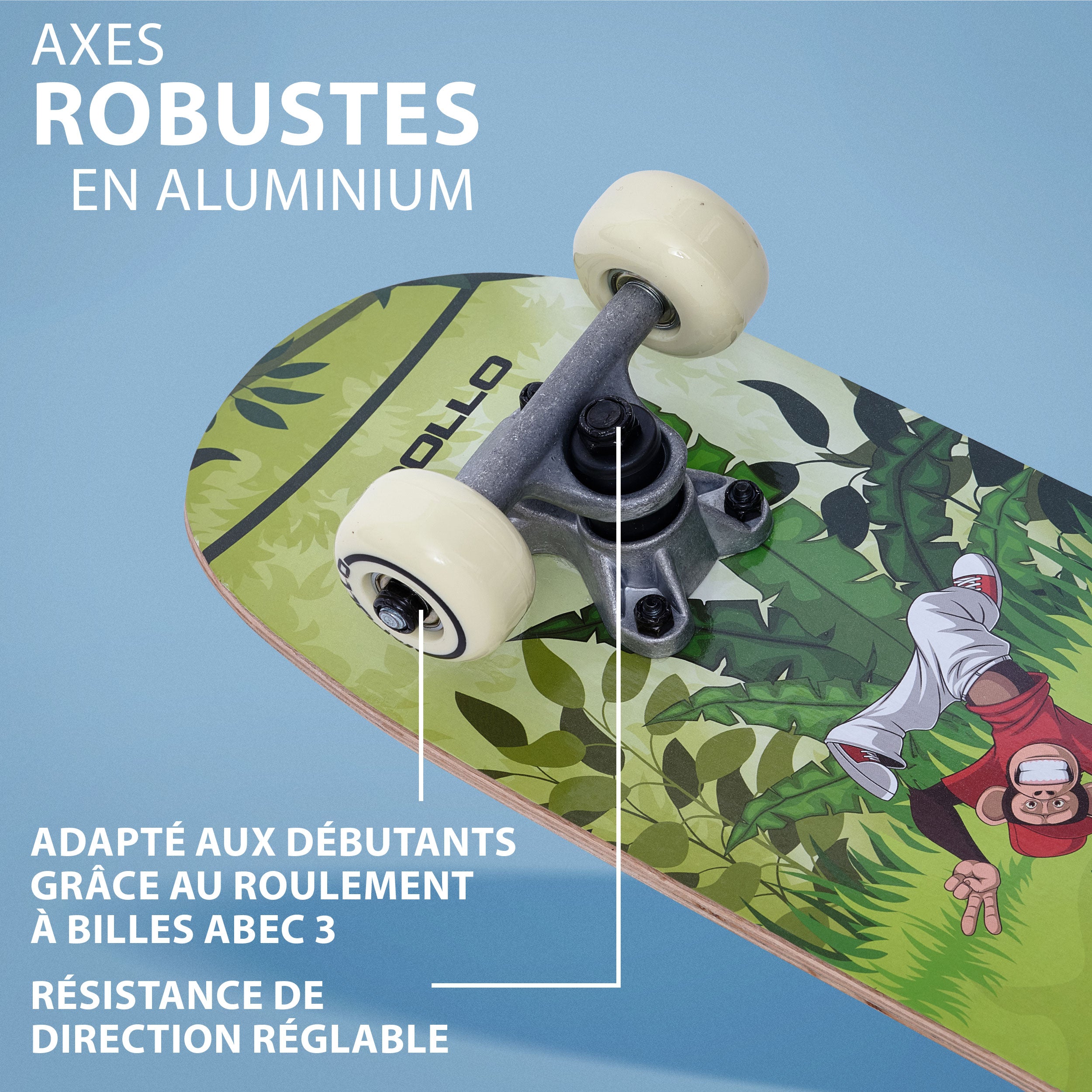 Apollo - Skateboard pour Enfants - Monkey Man - 51 cm - Monkey Man