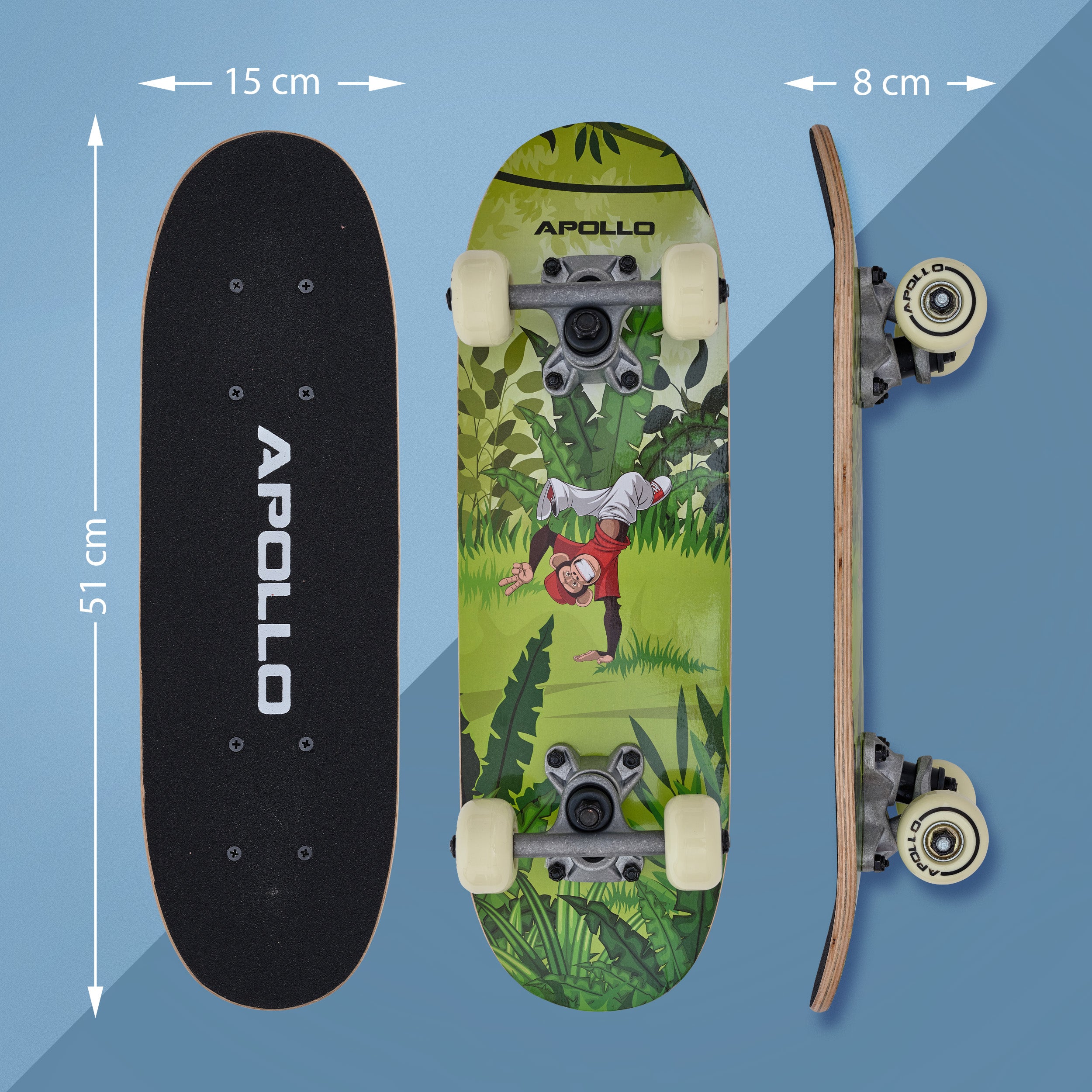 Apollo - Skateboard pour Enfants - Monkey Man - 51 cm - Monkey Man