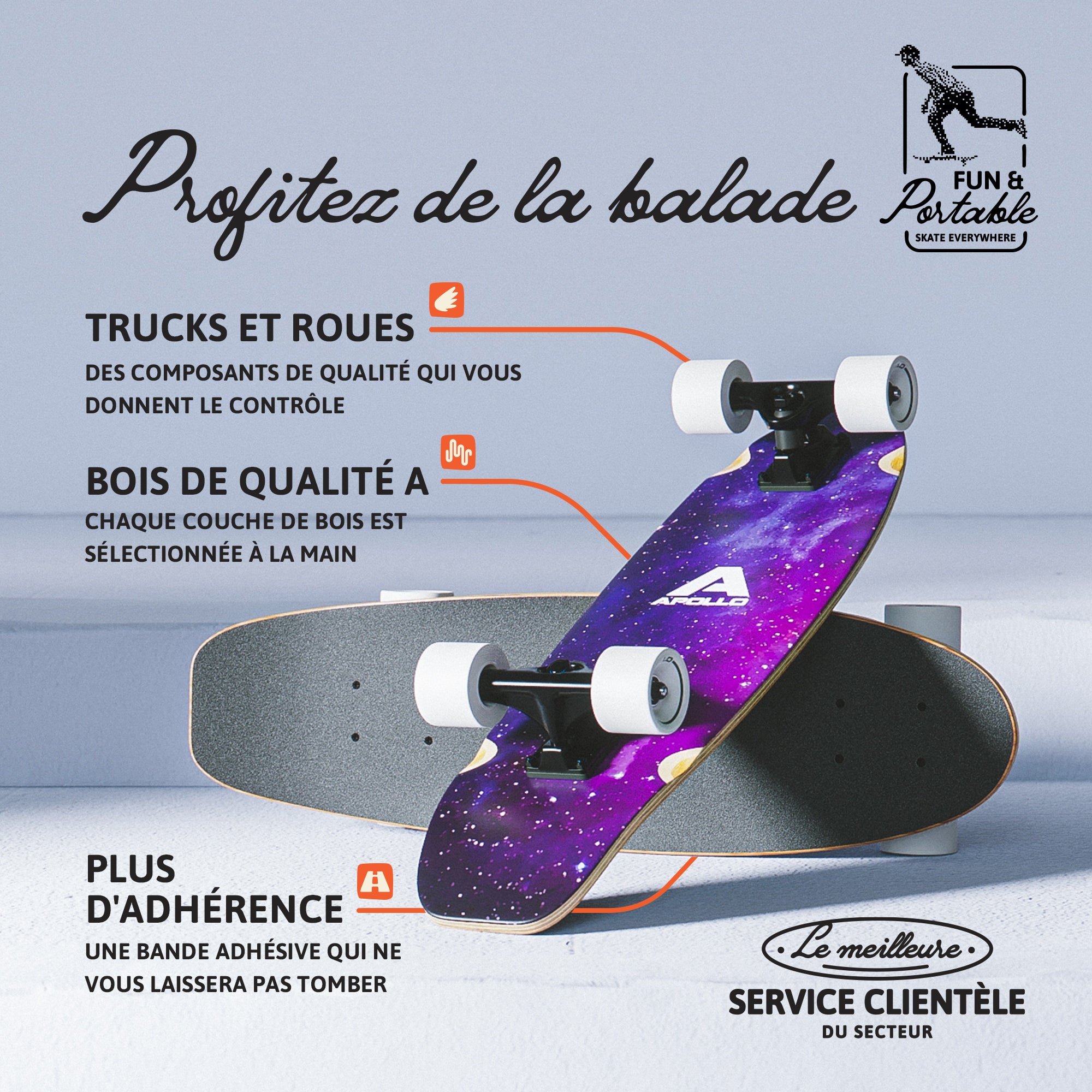 Apollo - Mini Longboard - Nebula Midi - 27 - Nebula