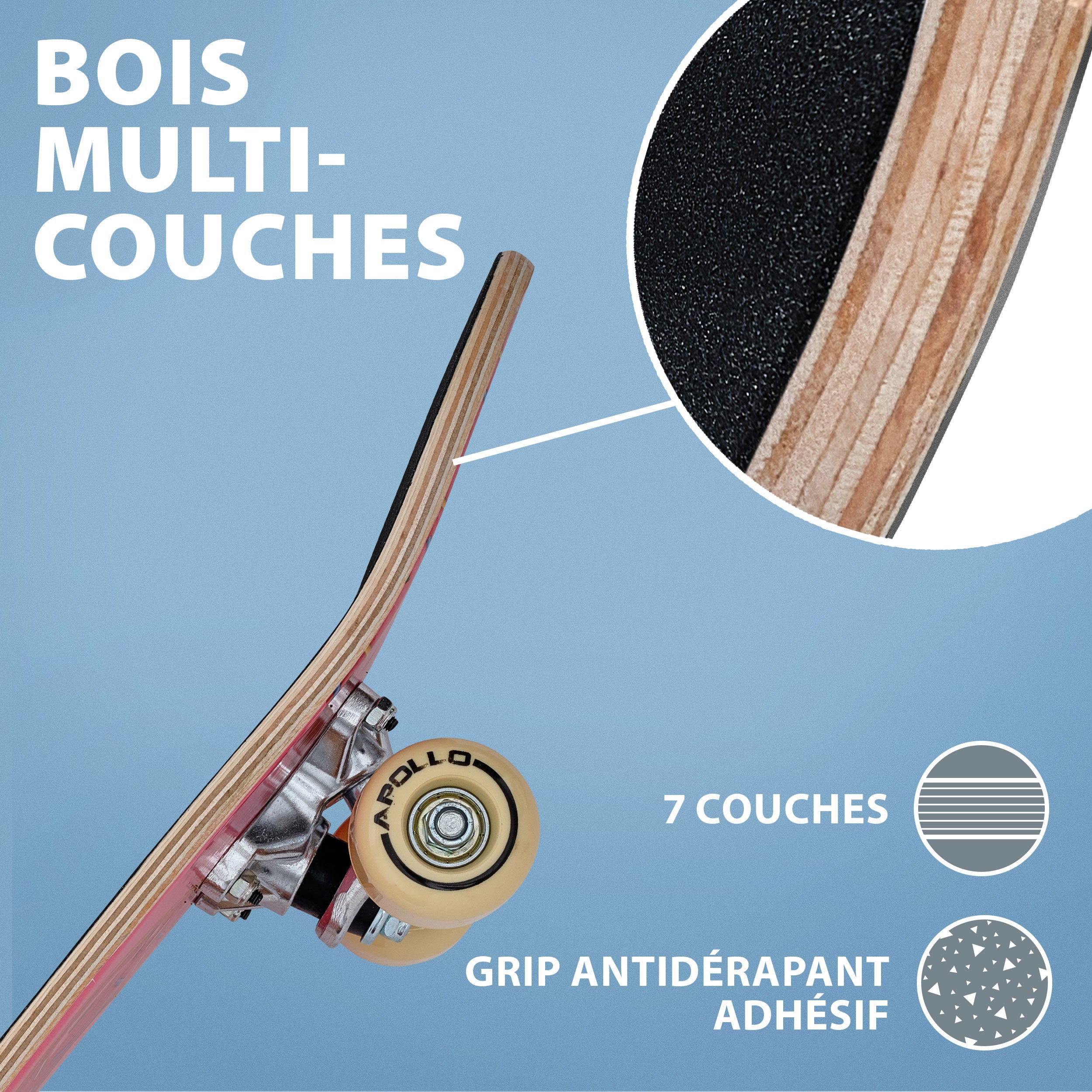 Apollo - Skateboard pour Enfants - Donut - 61 cm - Donut