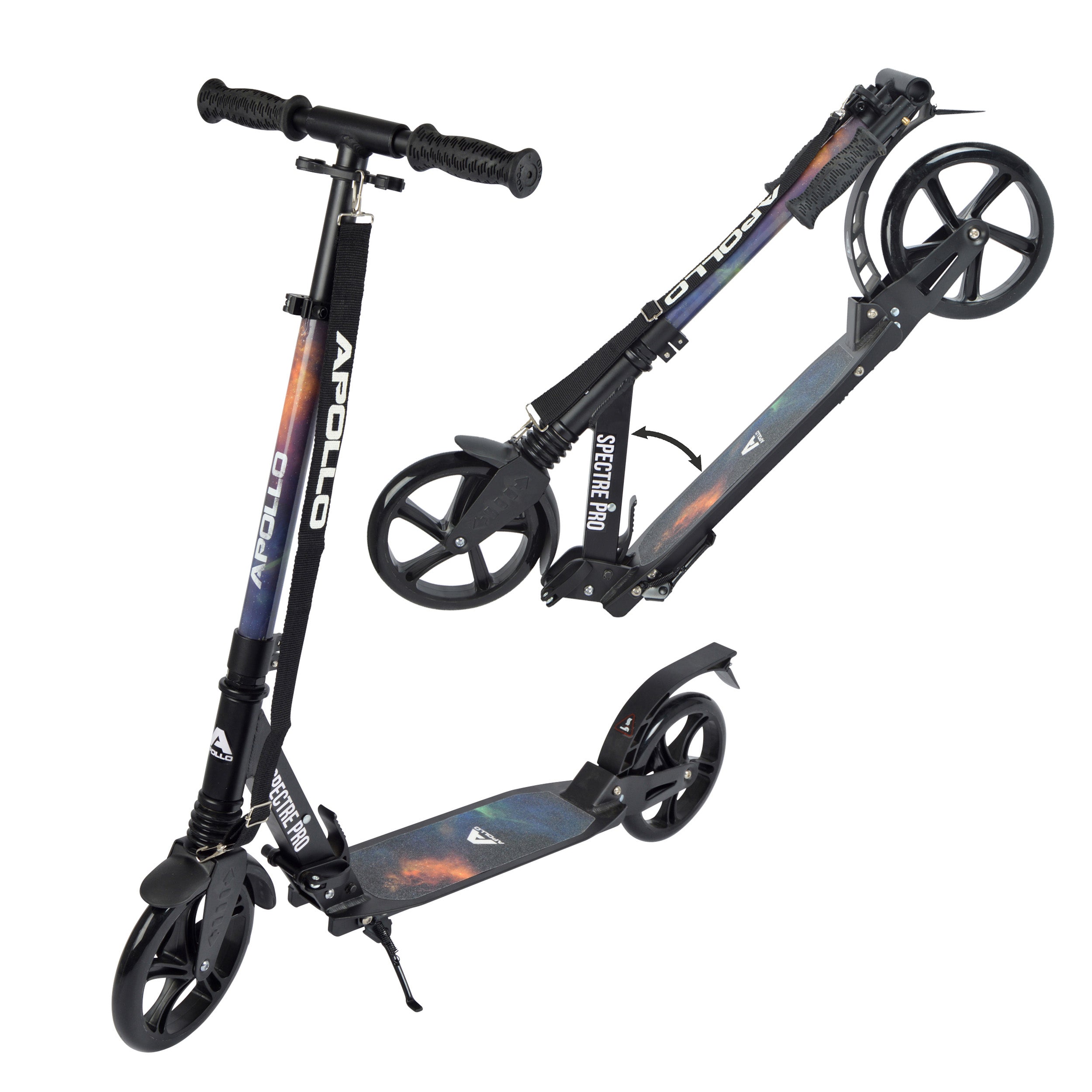 Apollo - Trottinette roues XXL 200 mm - Trottinette urbaine Spectre Pro haut de gamme à large plateau - Galaxy