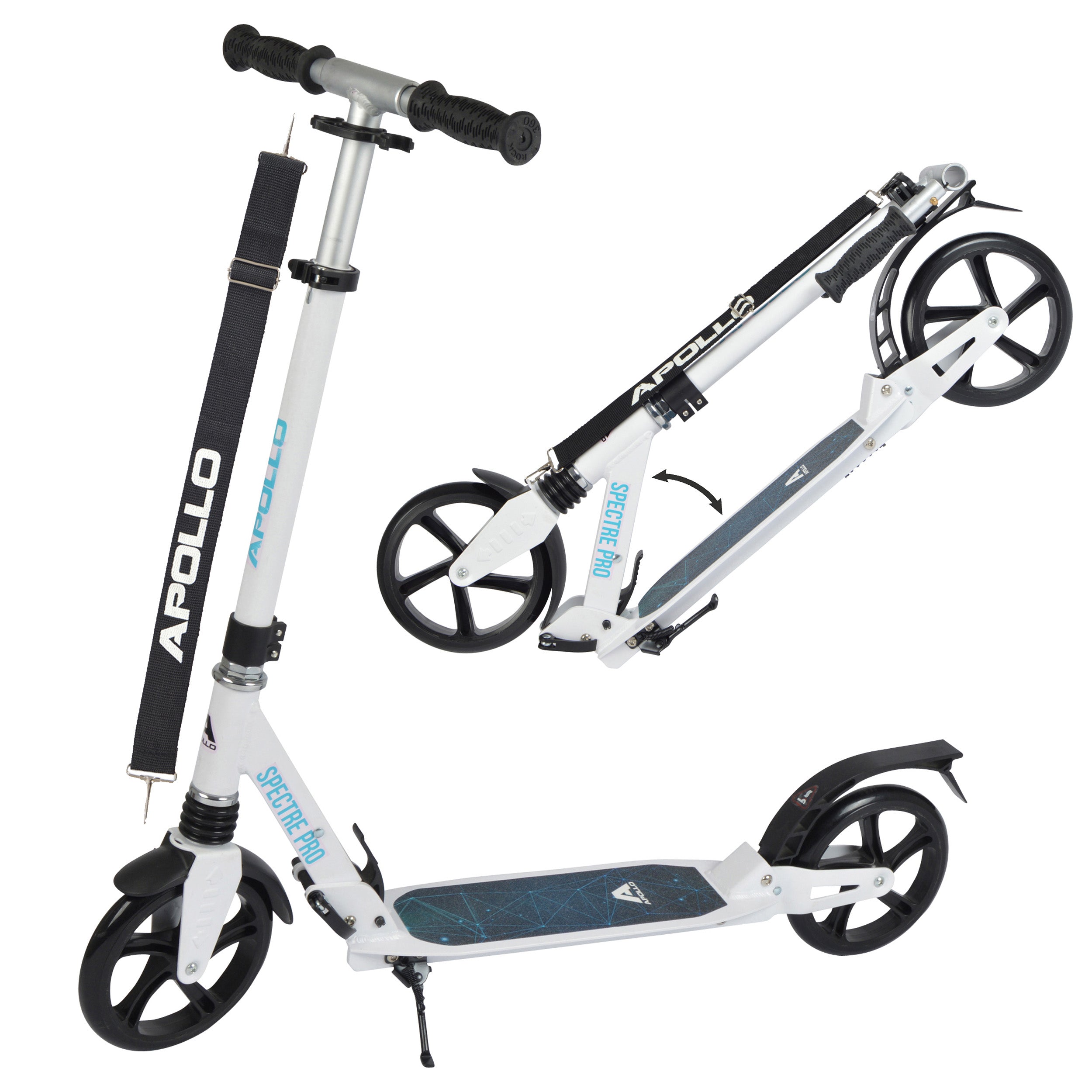 Apollo - Trottinette roues XXL 200 mm - Trottinette urbaine Spectre Pro haut de gamme à large plateau - Sphere