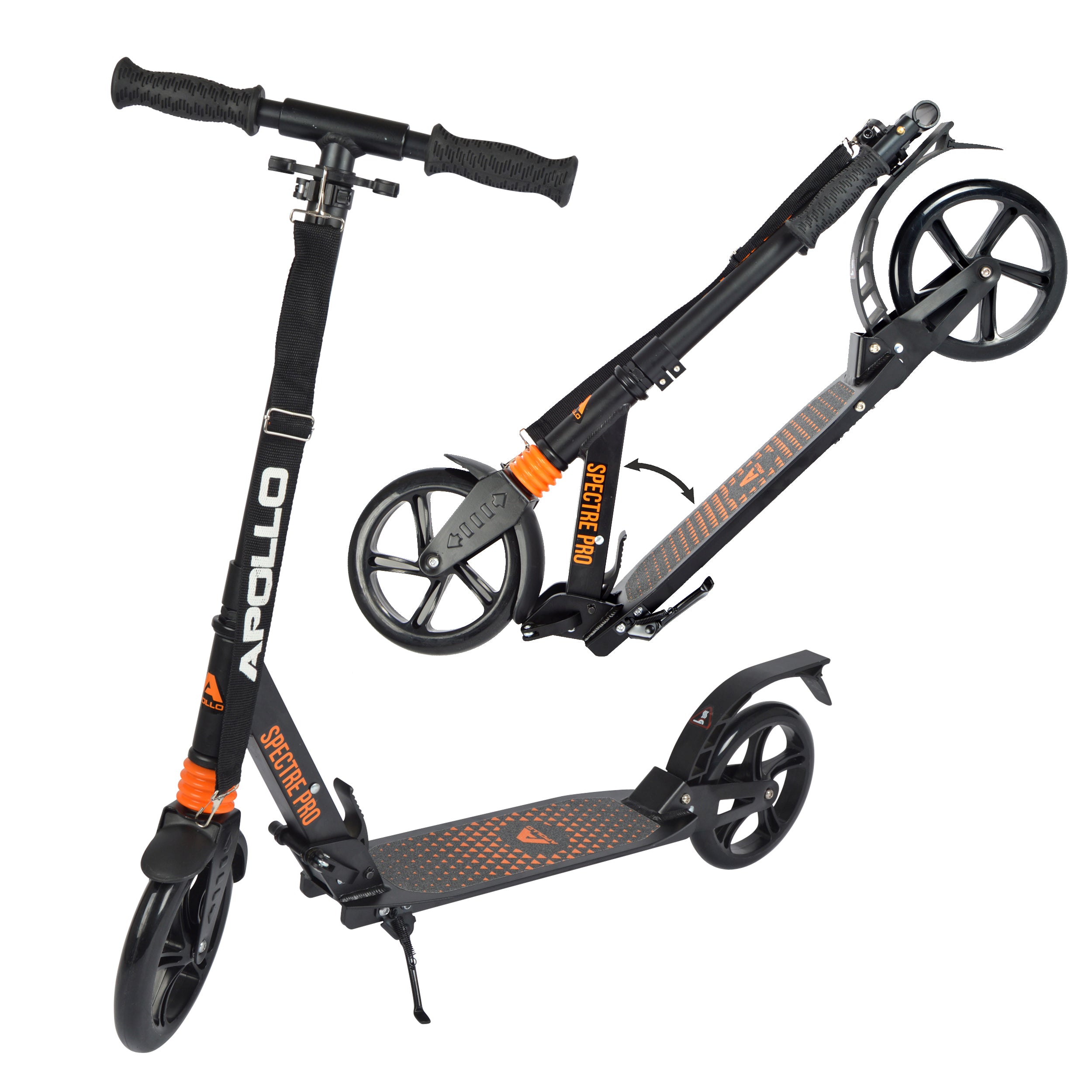 Apollo - Trottinette roues XXL 200 mm - Trottinette urbaine Spectre Pro haut de gamme à large plateau - Orange