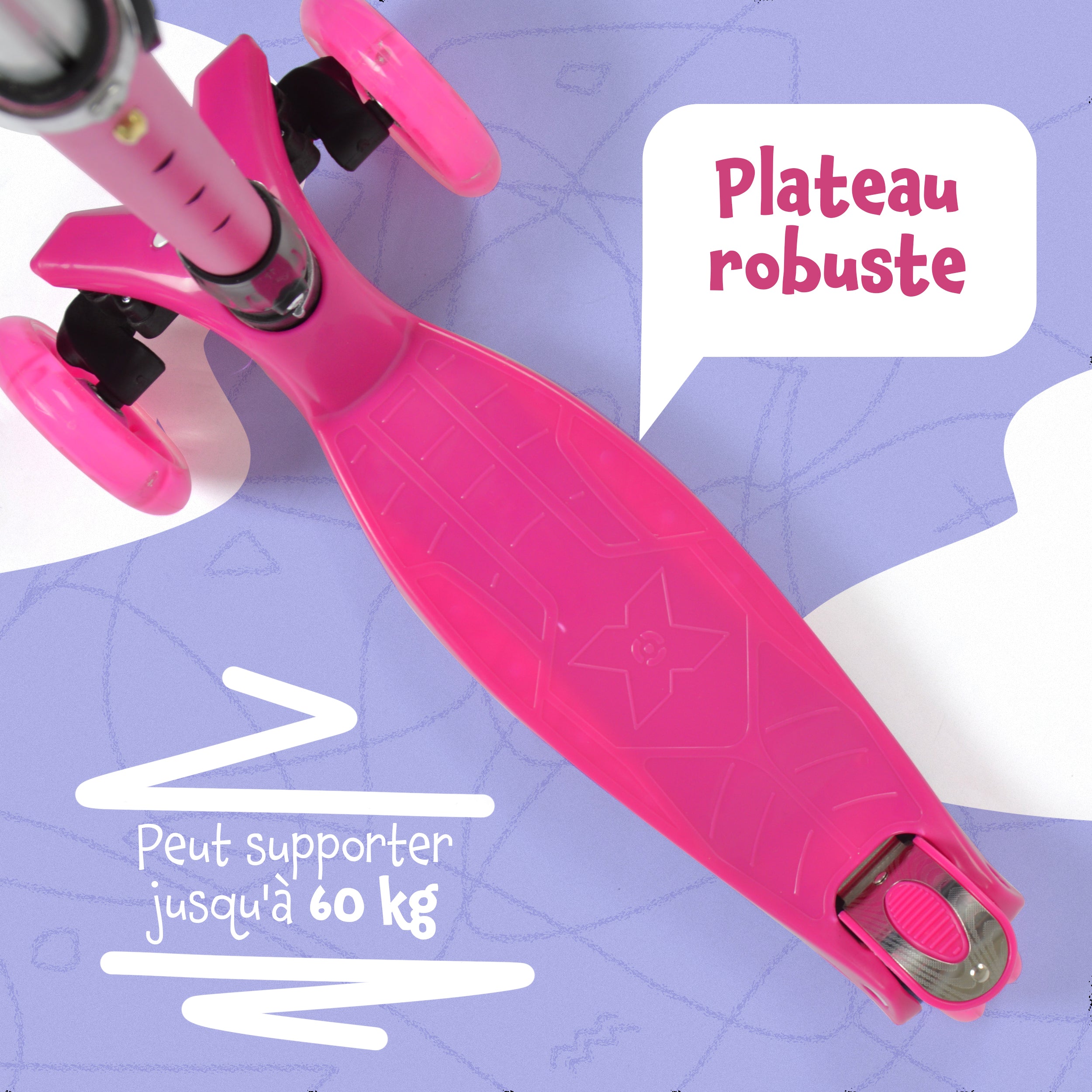 Apollo - Trottinette Kids Whiz à LED pour les enfants - Rose