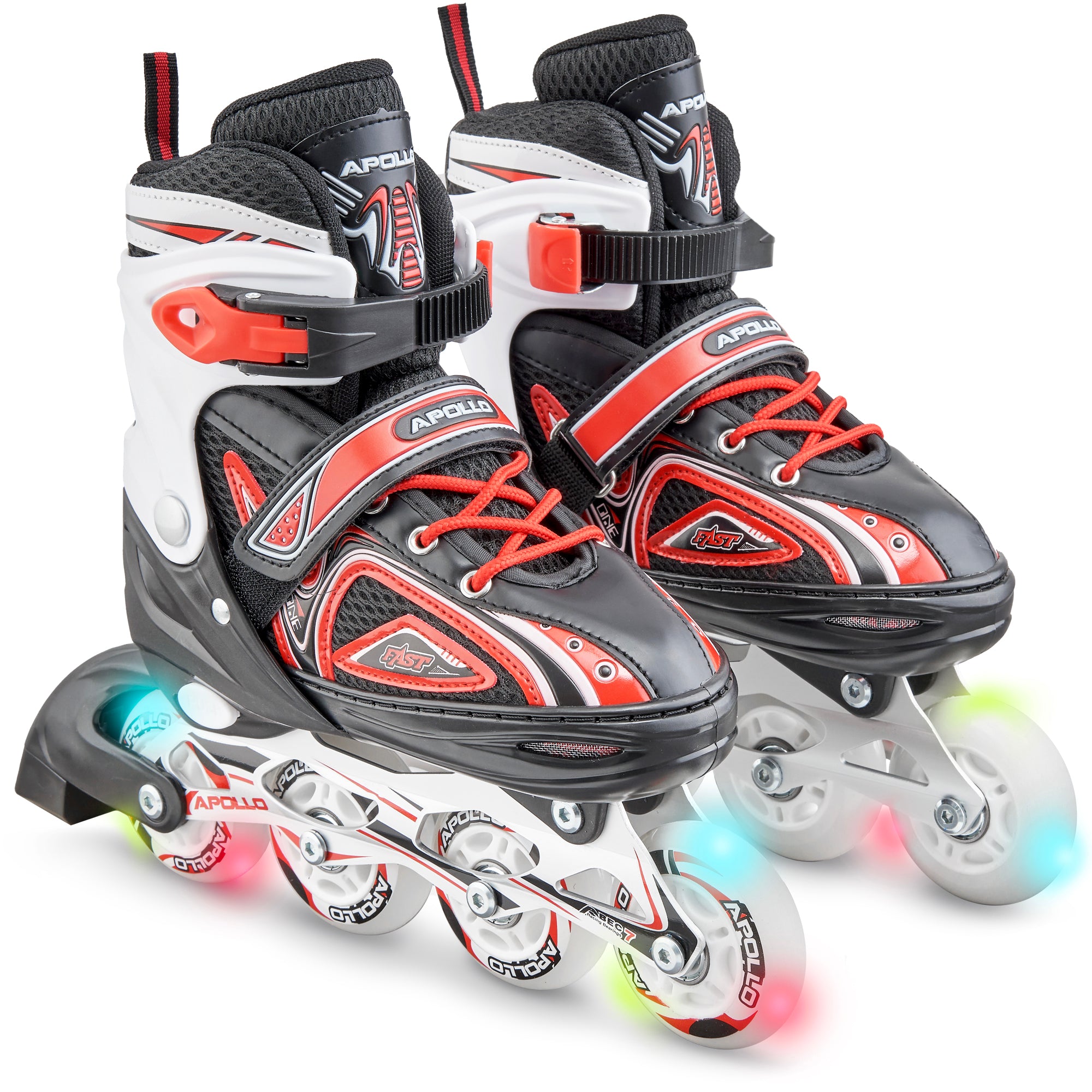 Apollo - Super Blades X Pro - Rollers avec roues à LED illuminées - Rouge - L (39-42)