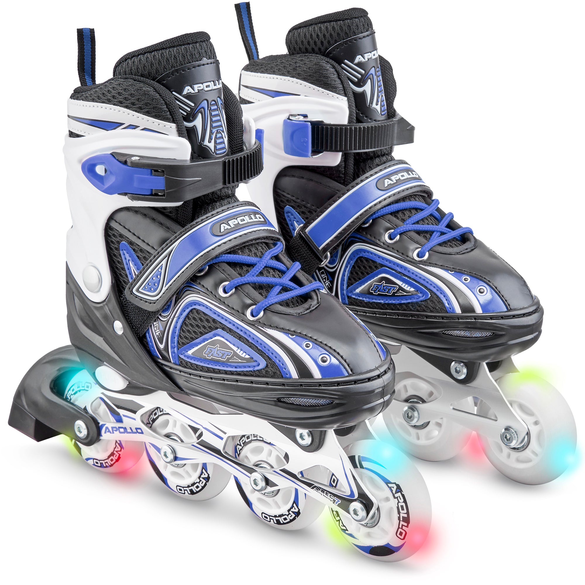 Apollo - Super Blades X Pro - Rollers avec roues à LED illuminées - Bleu - S (31-34)