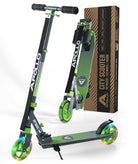 Apollo - Trottinette Skyracer - trottinette urbaine à suspension avec roues LED 145 mm - Vert Gris
