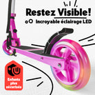 Apollo - Trottinette Skyracer - trottinette urbaine à suspension avec roues LED 145 mm - Rose Blanc