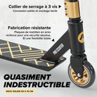 Apollo - Trottinette Freestyle Genius Pro - Trottinette robuste avec roulement à billes ABEC 9 - Noir Or