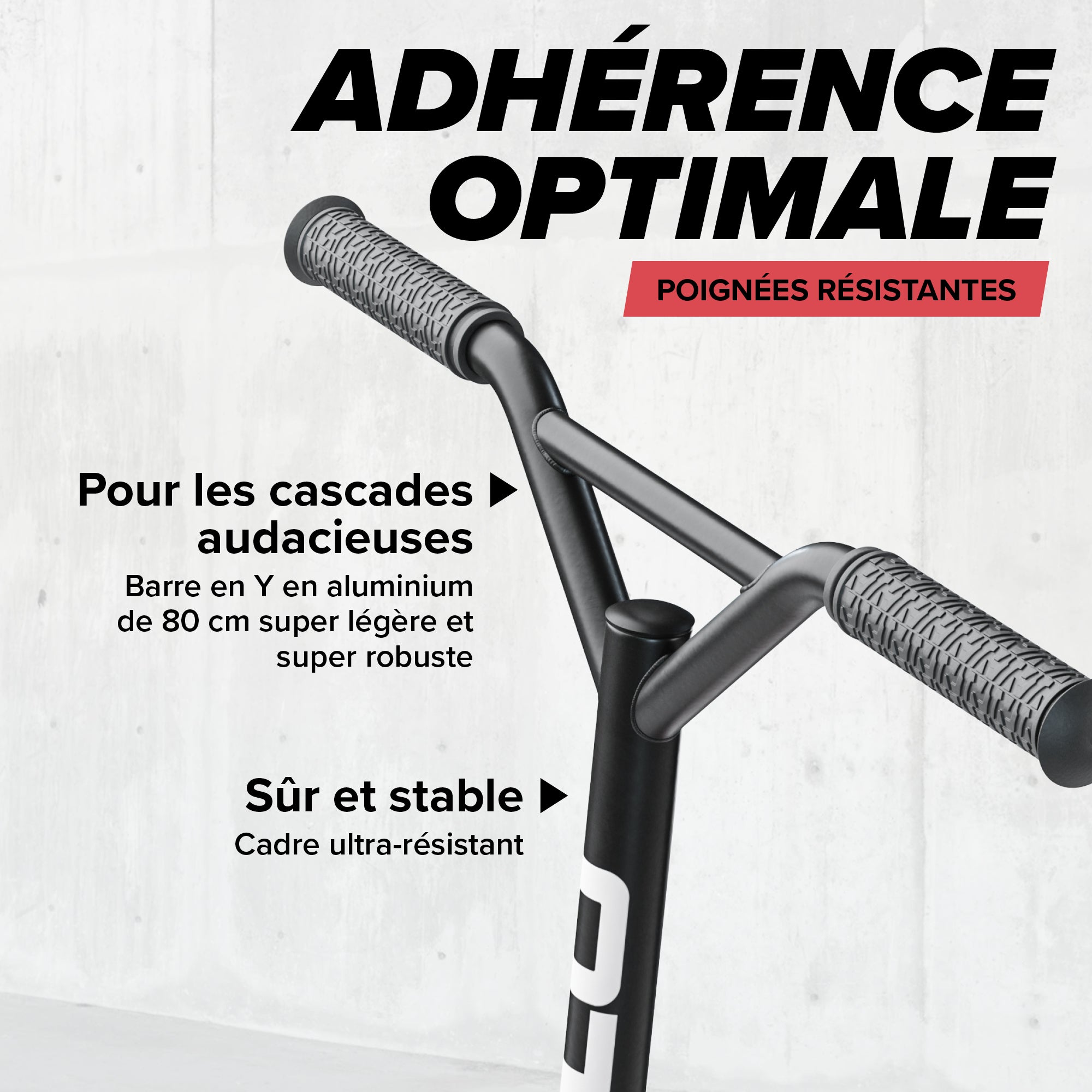 Apollo - Trottinette Freestyle Genius Pro - Trottinette robuste avec roulement à billes ABEC 9 - Red Ink