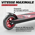 Apollo - Trottinette Freestyle Genius Pro - Trottinette robuste avec roulement à billes ABEC 9 - Red Ink