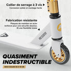 Apollo - Trottinette Freestyle Genius Pro - Trottinette robuste avec roulement à billes ABEC 9 - Blanc Or