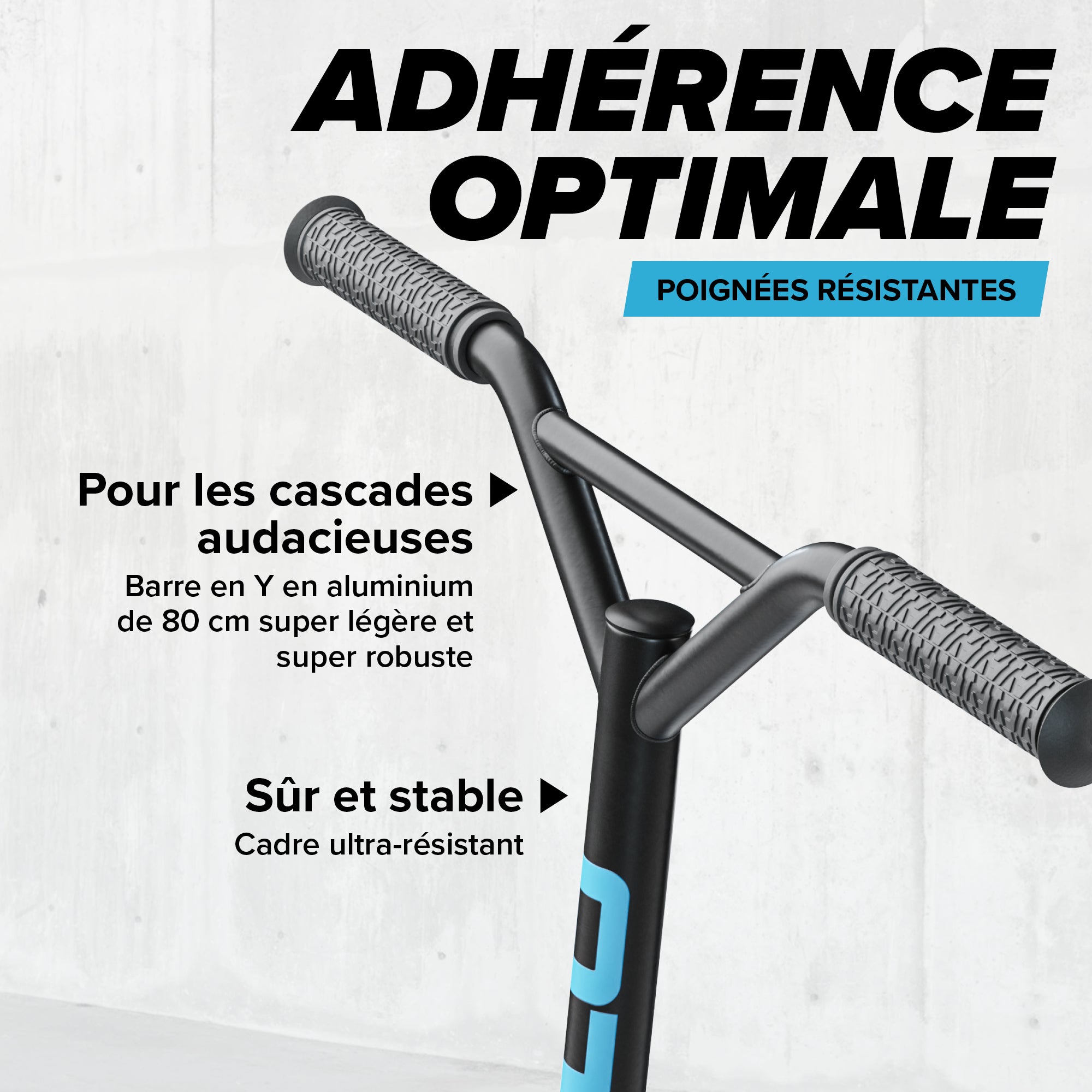 Apollo - Trottinette Freestyle Genius Pro - Trottinette robuste avec roulement à billes ABEC 9 - Noir Bleu
