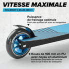 Apollo - Trottinette Freestyle Genius Pro - Trottinette robuste avec roulement à billes ABEC 9 - Noir Bleu