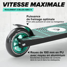 Apollo - Trottinette Freestyle Genius Pro - Trottinette robuste avec roulement à billes ABEC 9 - Noir Vert