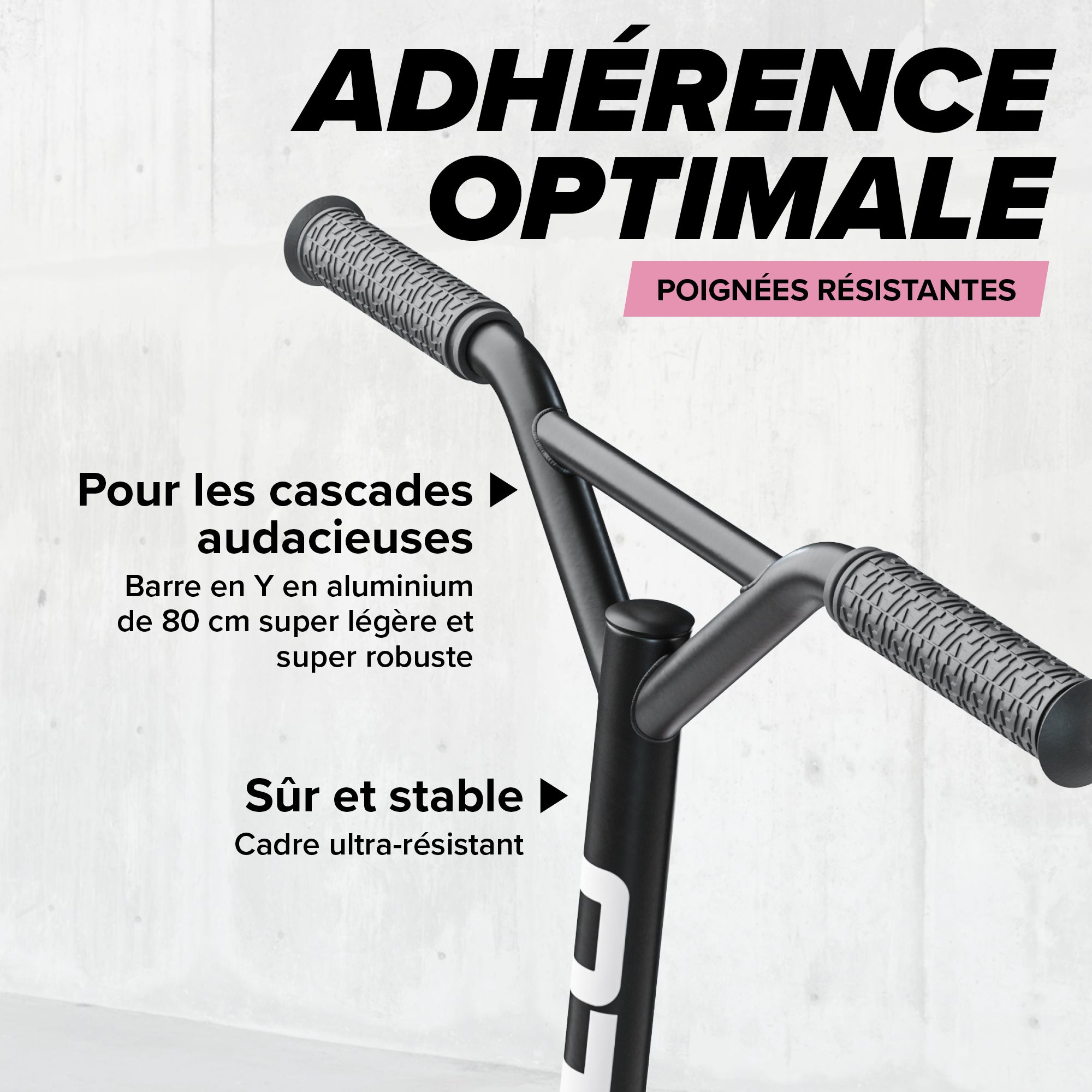 Apollo - Trottinette Freestyle Genius Pro - Trottinette robuste avec roulement à billes ABEC 9 - Noir Rose