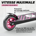 Apollo - Trottinette Freestyle Genius Pro - Trottinette robuste avec roulement à billes ABEC 9 - Noir Rose
