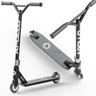 Apollo - Trottinette Freestyle Genius Pro - Trottinette robuste avec roulement à billes ABEC 9 - Noir Argent