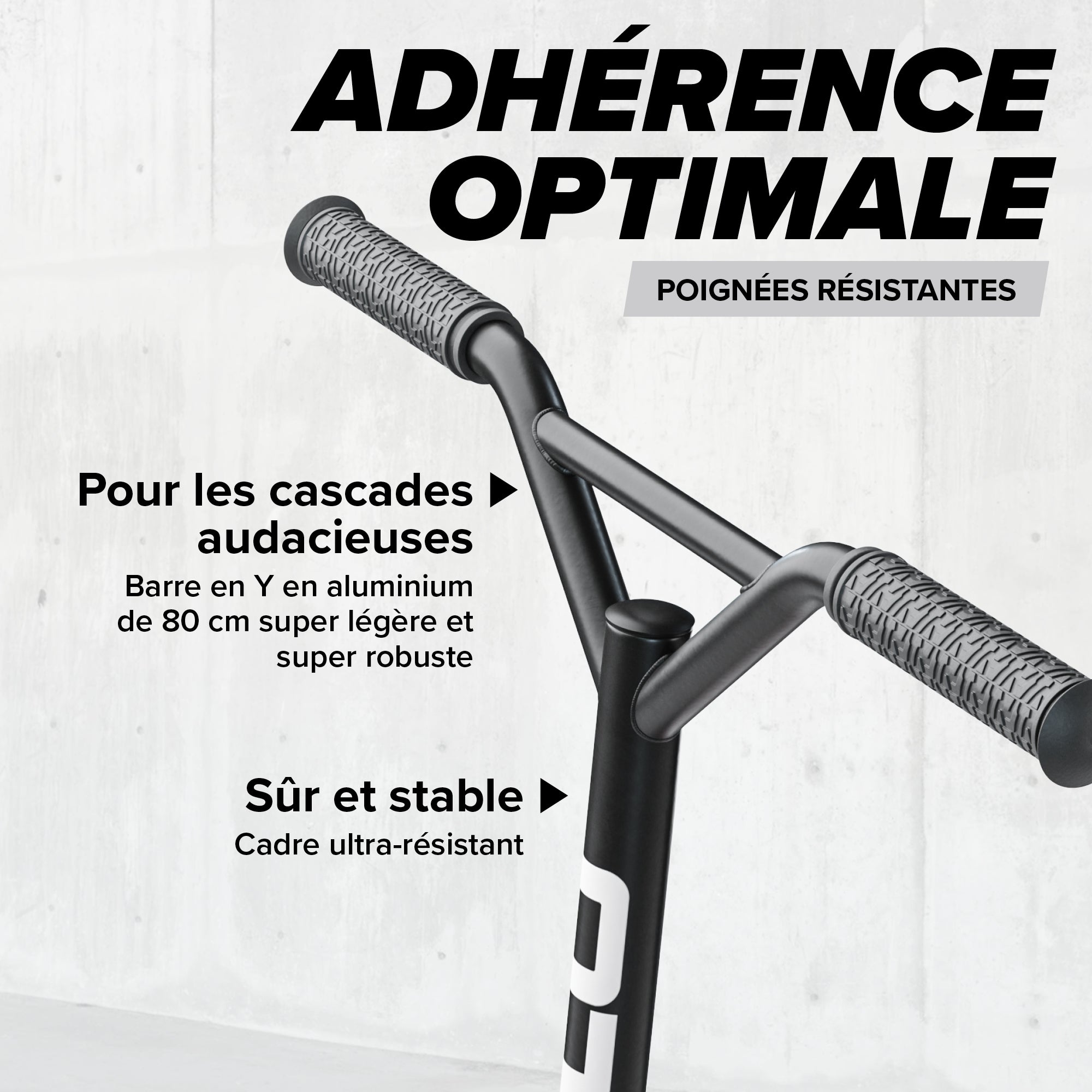 Apollo - Trottinette Freestyle Genius Pro - Trottinette robuste avec roulement à billes ABEC 9 - Noir Argent