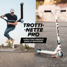 Apollo - Trottinette Freestyle Genius Pro - Trottinette robuste avec roulement à billes ABEC 9 - Blanc Bleu