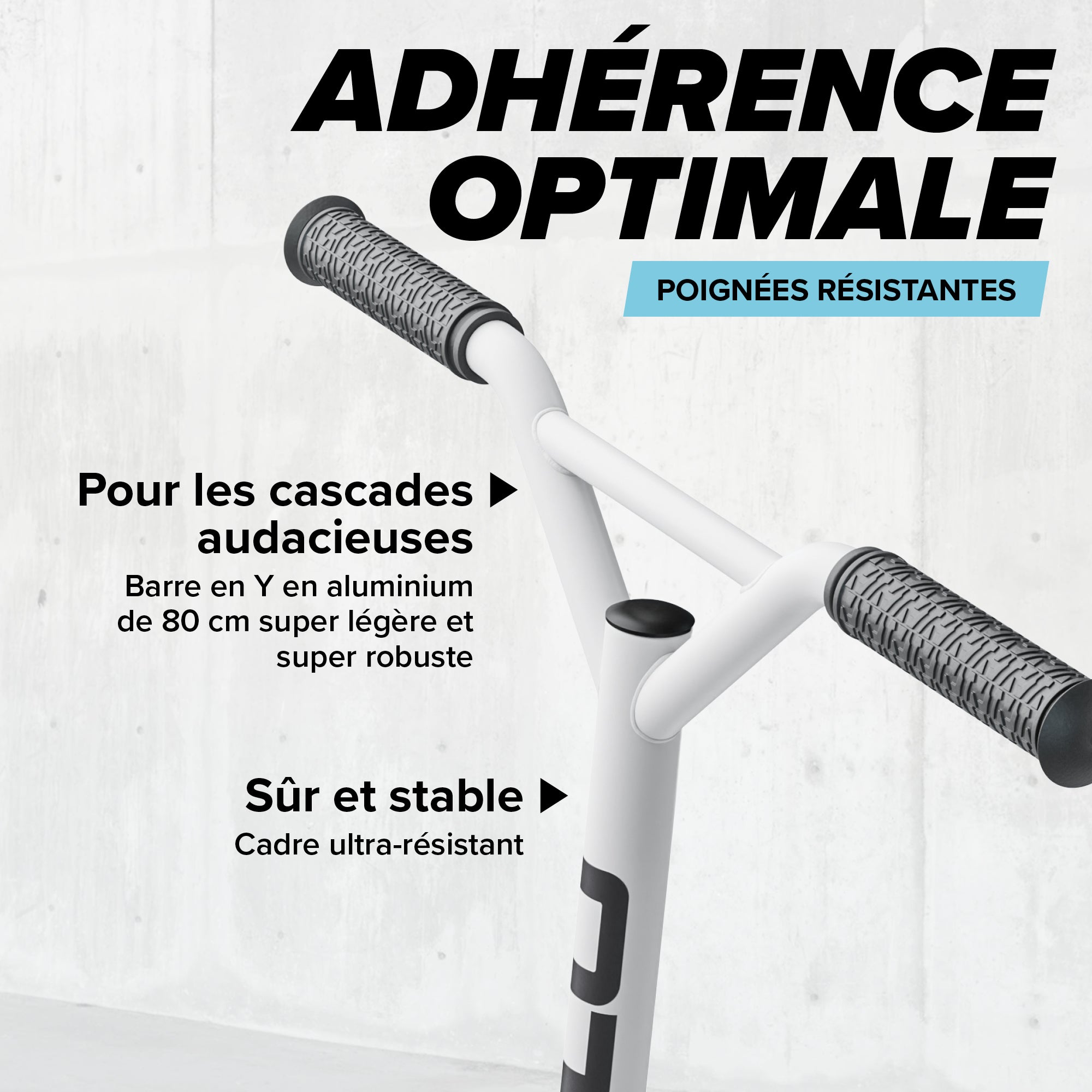 Apollo - Trottinette Freestyle Genius Pro - Trottinette robuste avec roulement à billes ABEC 9 - Blanc Bleu