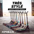 Apollo - Trottinette Freestyle Genius Pro - Trottinette robuste avec roulement à billes ABEC 9 - White Skull