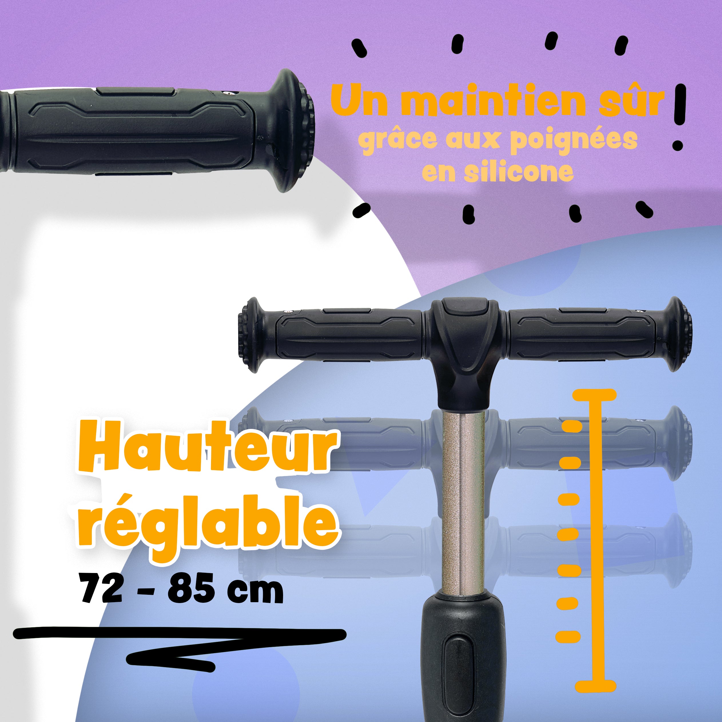 Apollo - Trottinette pour enfants “KidsPro4” trottinette à LED pliable - Schwarz