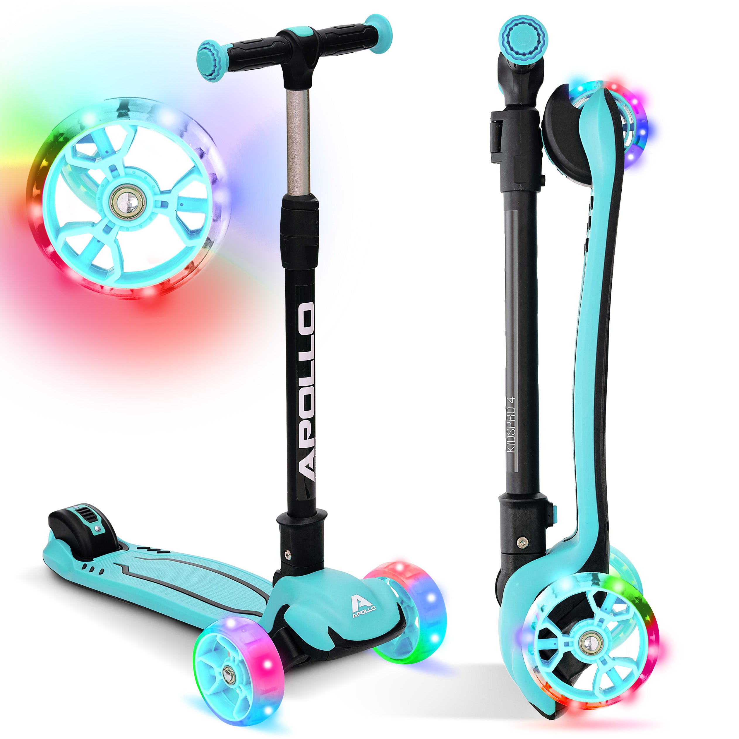 Apollo - Trottinette pour enfants “KidsPro4” trottinette à LED pliable - Mint