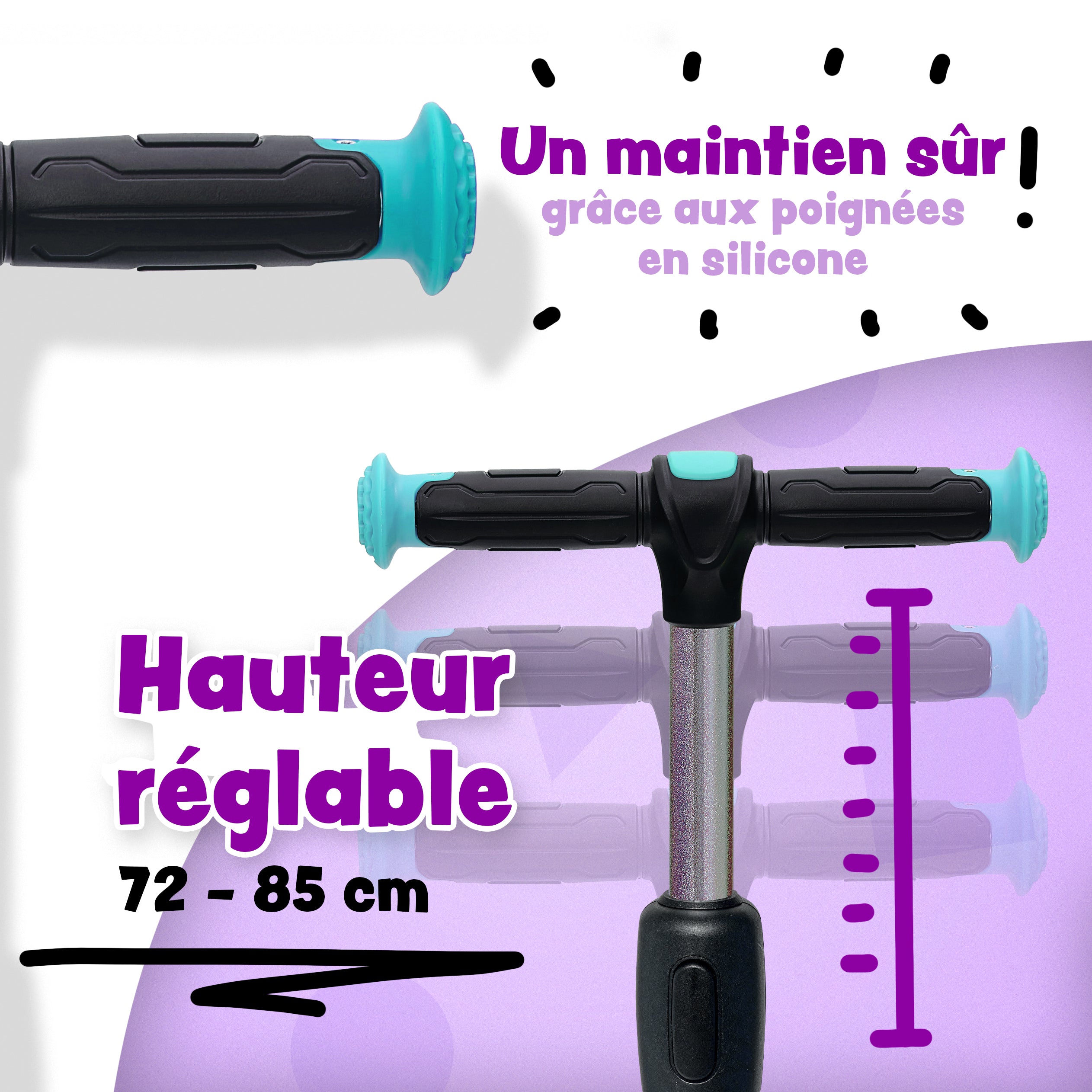 Apollo - Trottinette pour enfants “KidsPro4” trottinette à LED pliable - Mint