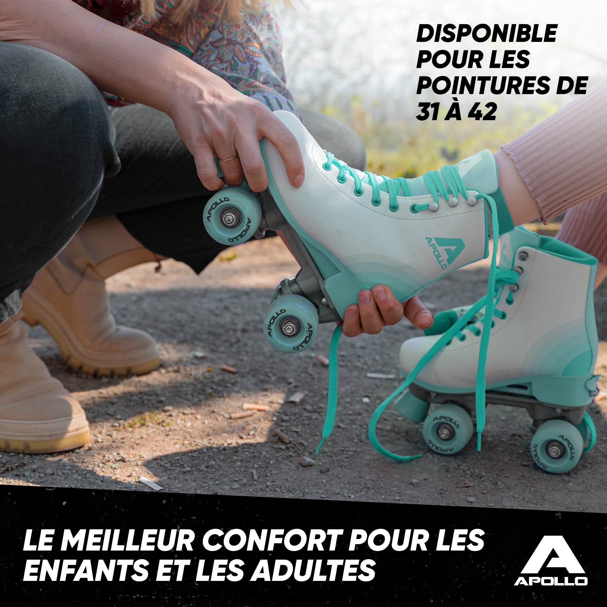 Apollo - Classic patins à roulettes fille et garçon - adolescents et adultes - Disco Time - L (39-42)