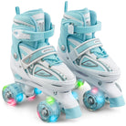 Apollo - Super Quad X Pro – Patins à roulettes LED pour enfants et adolescents – Menthe blanche - L (39-42)