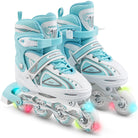 Apollo - Super Blades X Pro - Rollers avec roues à LED illuminées - blanc/turquoise - L (39-42)