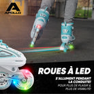 Apollo - Super Blades X Pro - Rollers avec roues à LED illuminées - blanc/turquoise - L (39-42)