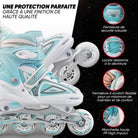 Apollo - Super Blades X Pro - Rollers avec roues à LED illuminées - blanc/turquoise - L (39-42)