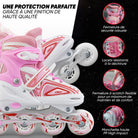 Apollo - Super Blades X Pro - Rollers avec roues à LED illuminées - blanc/rose - L (39-42)