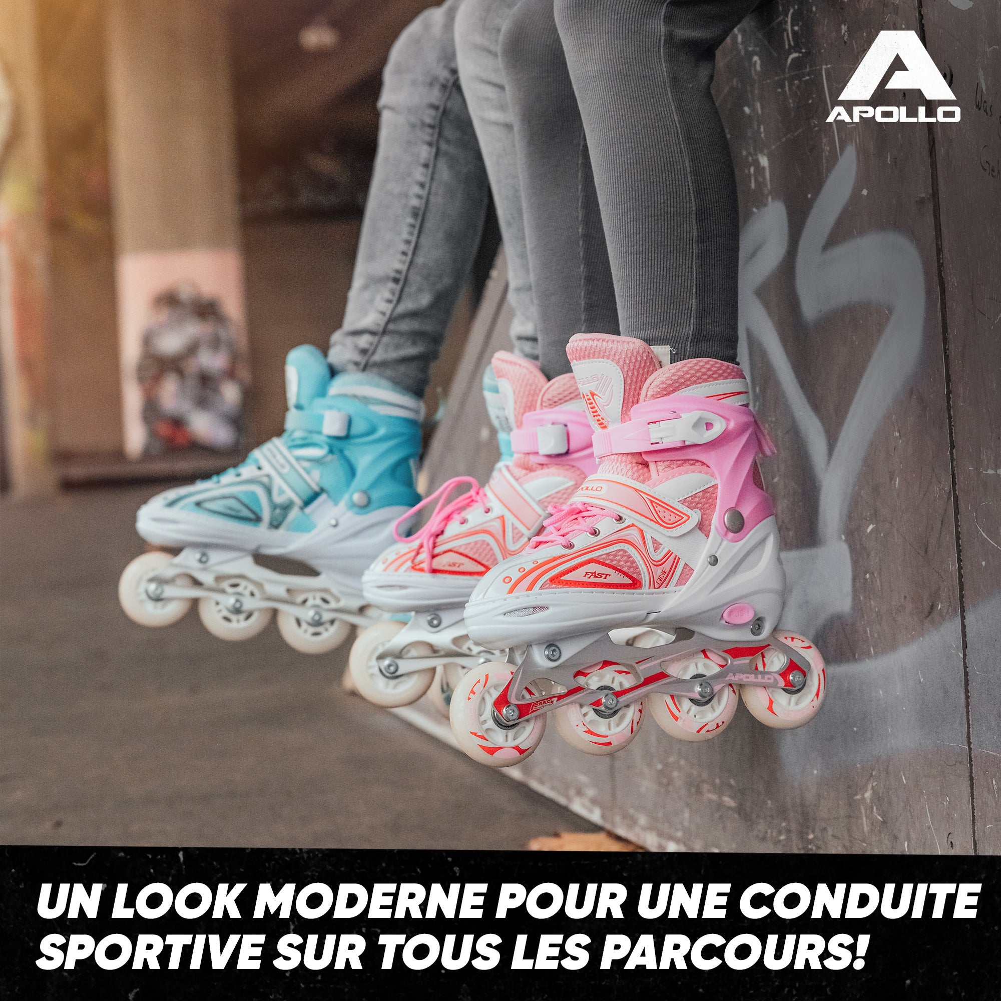 Apollo - Super Blades X Pro - Rollers avec roues à LED illuminées - blanc/rose - L (39-42)